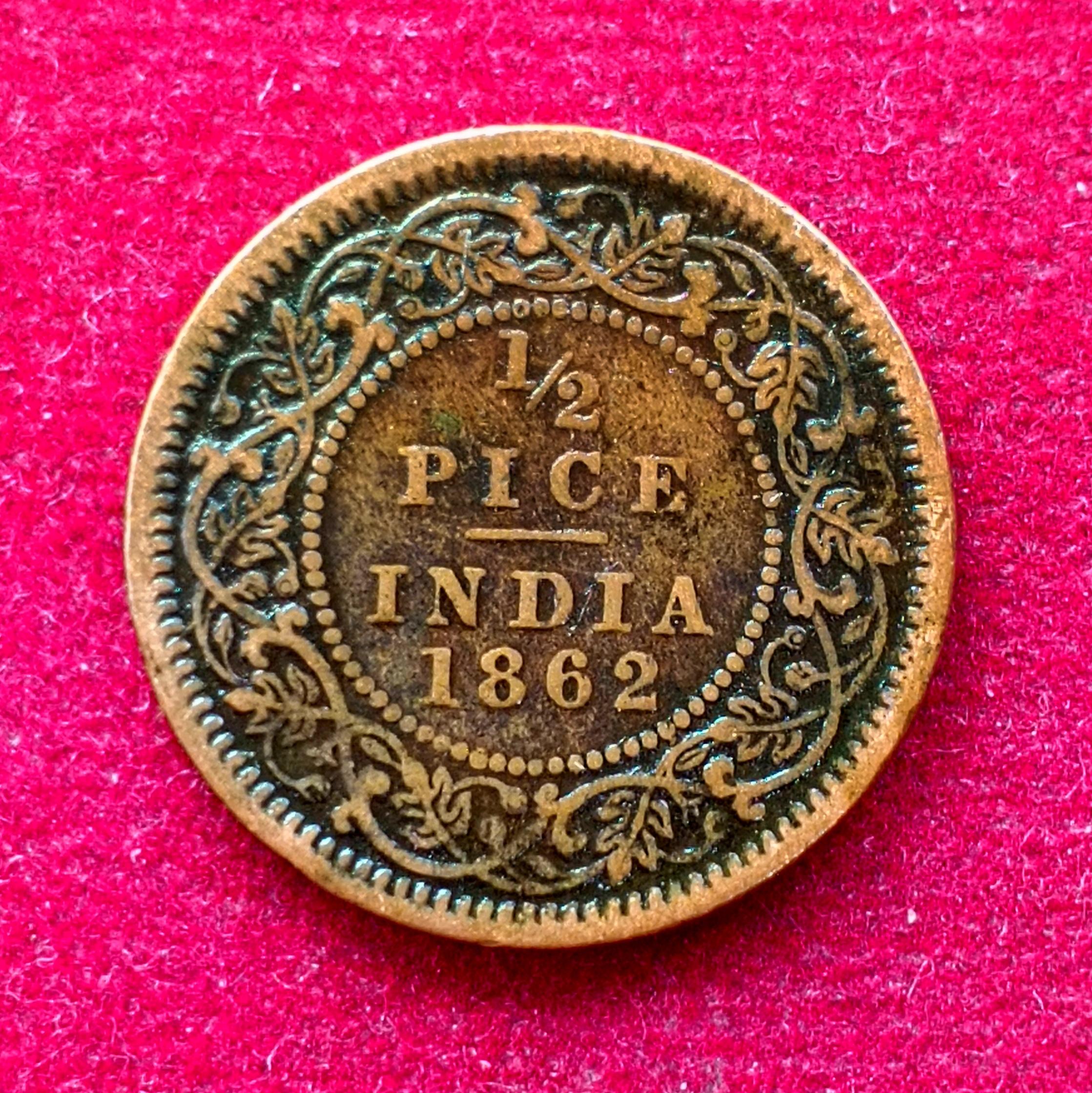 British India ½ Pice - Victoria 1862 Coin