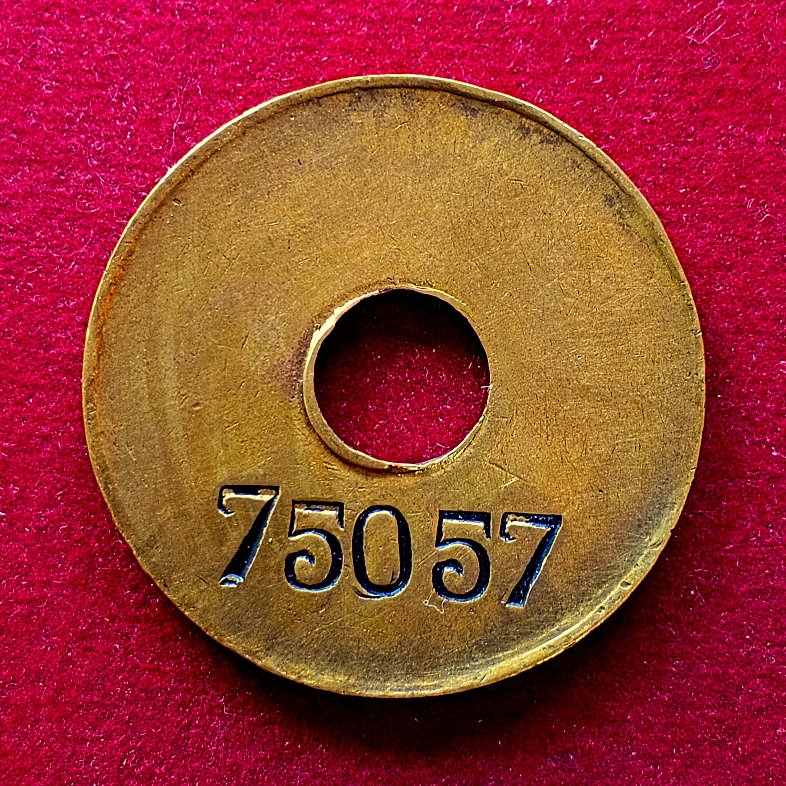 Calcutta P&A Office Brass Identity Token – No. 75057