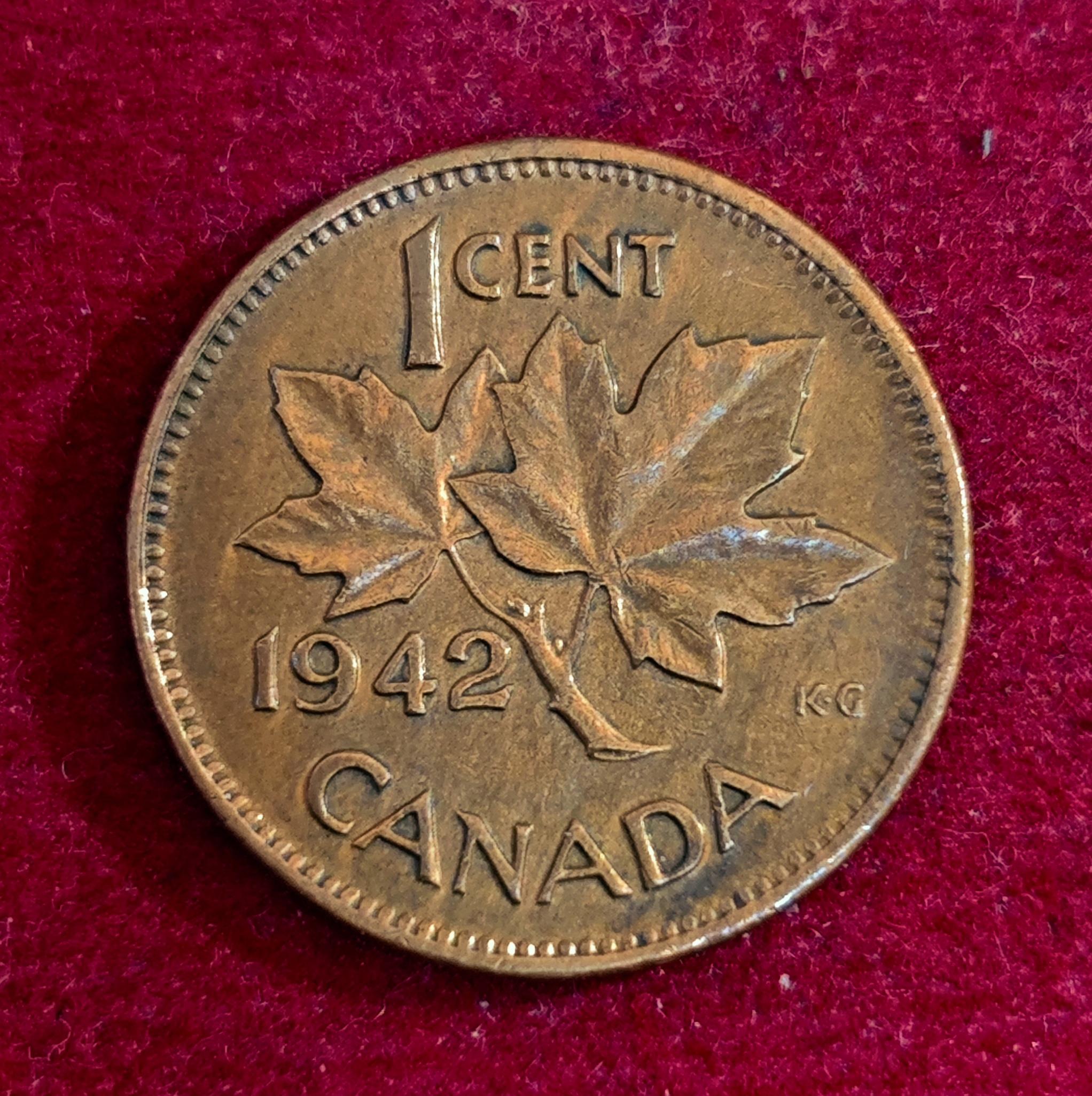 Canada 1 Cent - George VI 1942 Coin