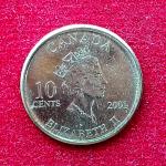 Canada 10 Cents - Elizabeth II Year of Volunteers 2001 Coin