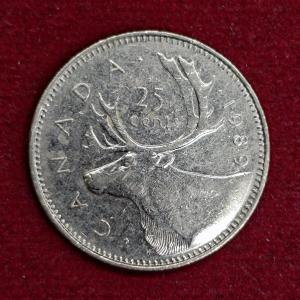 Canada 25 Cents - Elizabeth II 1989 Coin
