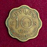 Ceylon 10 Cents - George VI 1944 Coin