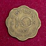 Ceylon 10 Cents - George VI 1951 Coin