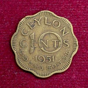 Ceylon 10 Cents - George VI 1951 Coin