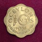 Ceylon 10 Cents - George VI 1951 Coin