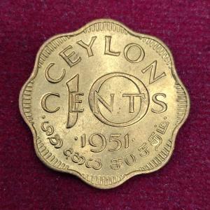 Ceylon 10 Cents - George VI 1951 Coin