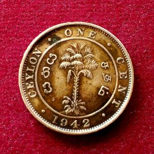 Ceylon (Sri Lanka) 1 Cent George VI 1942 Coin