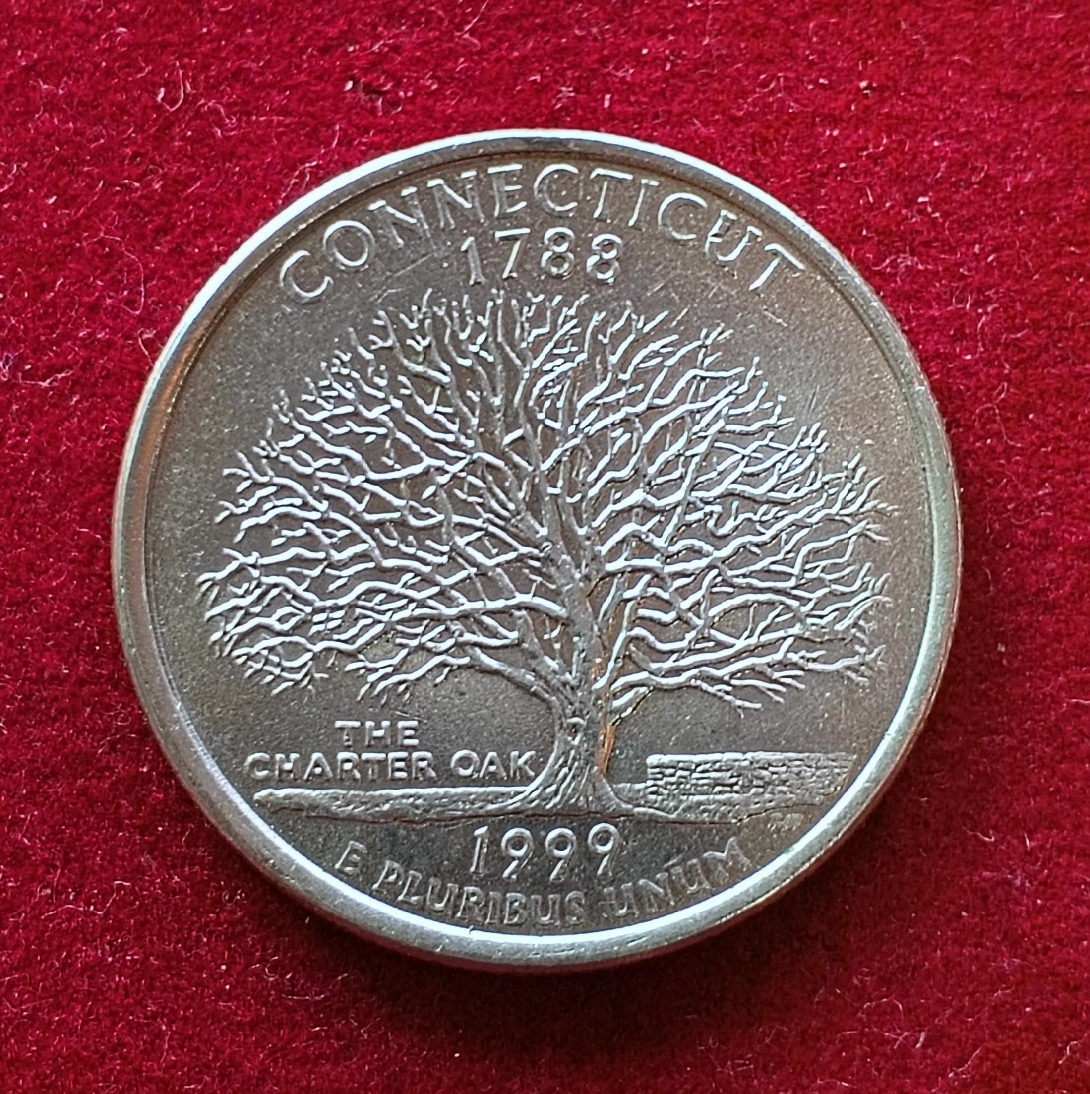 United States (USA) 1/4 Dollar Washington Quarter Connecticut 1999 Coin