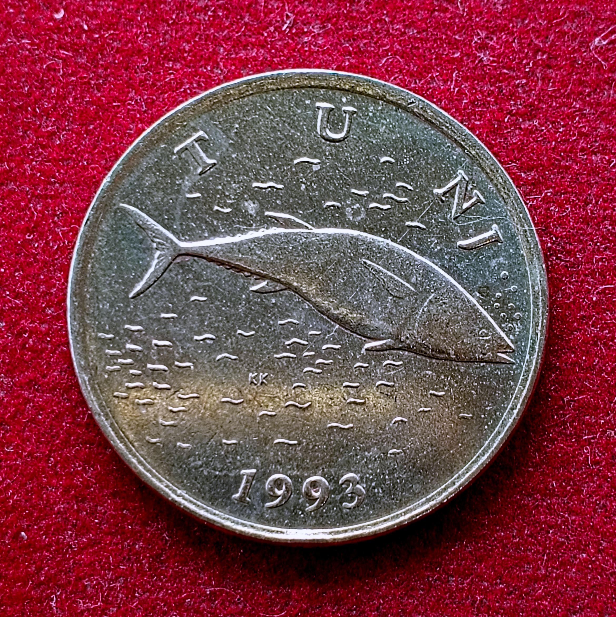 Croatia 2 Kune Croatian text 1993 Coin