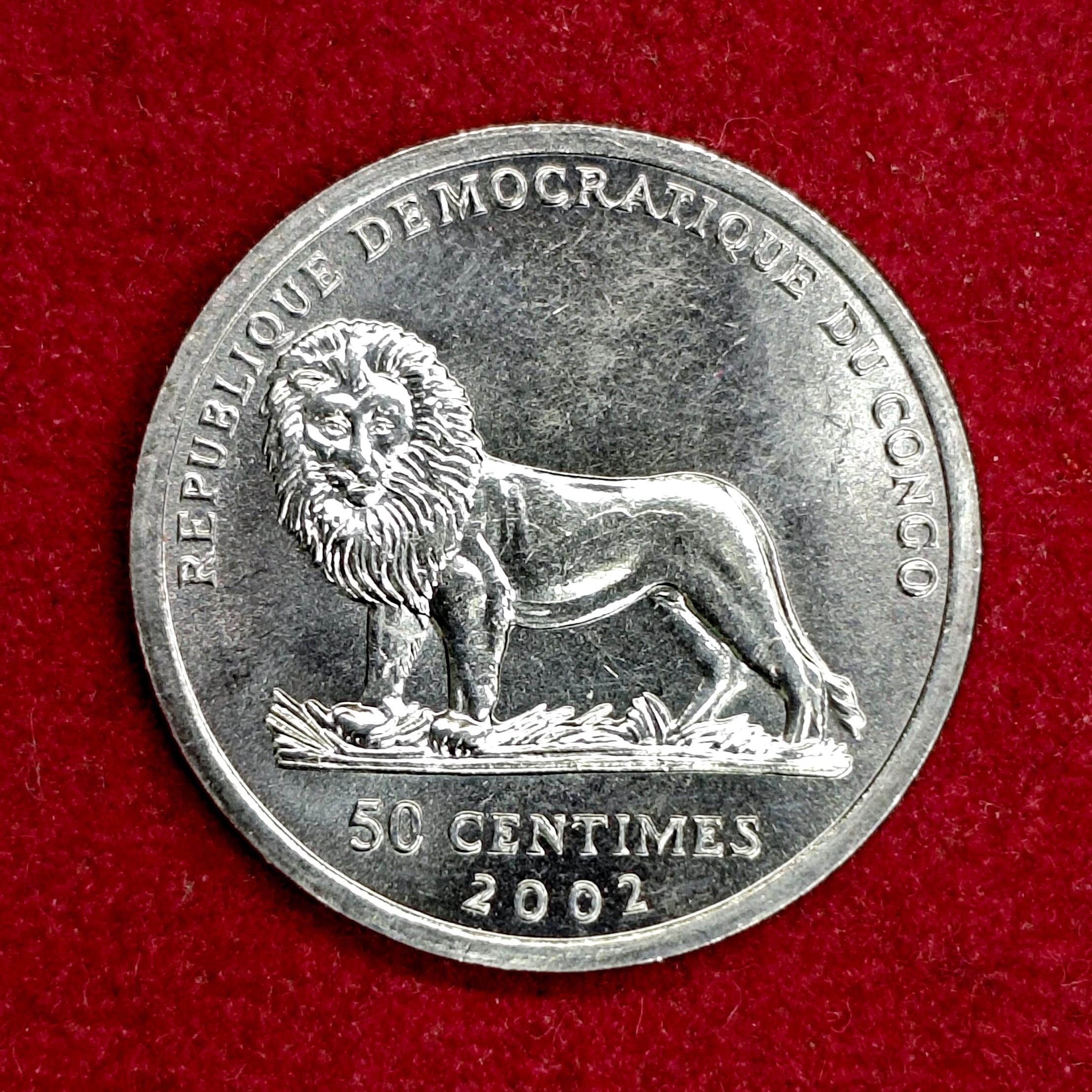 Democratic Republic of the Congo 50 Centimes Verney L. Cameron 2002 Commemorative Coin