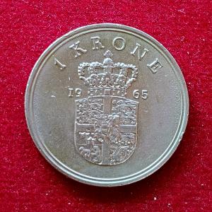 Denmark 1 Krone - Frederik IX 1965 Coin
