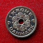 Denmark 1 Krone Margrethe II 1998 Coin