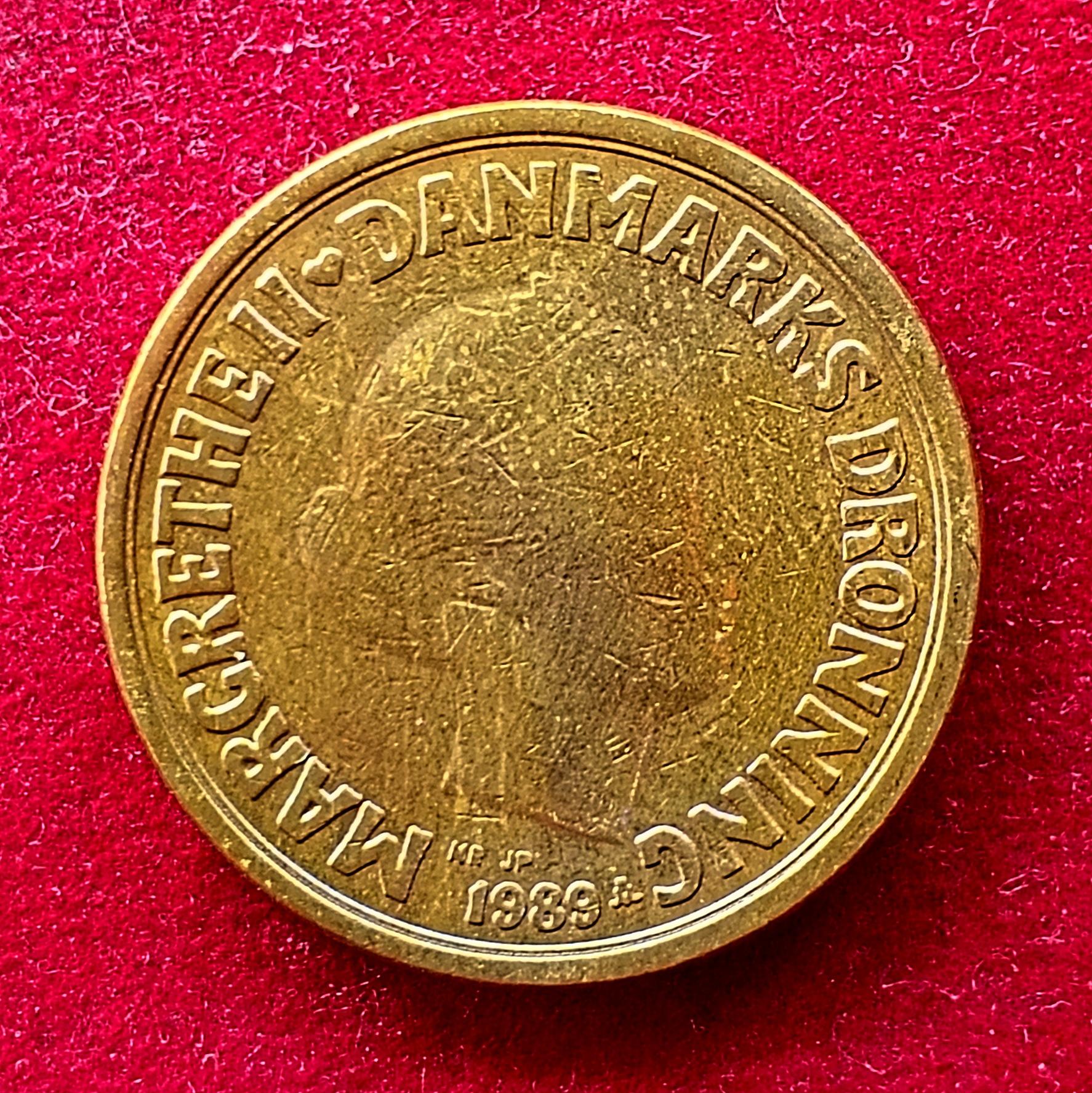 Denmark 10 Kroner Margrethe II 1989 Coin