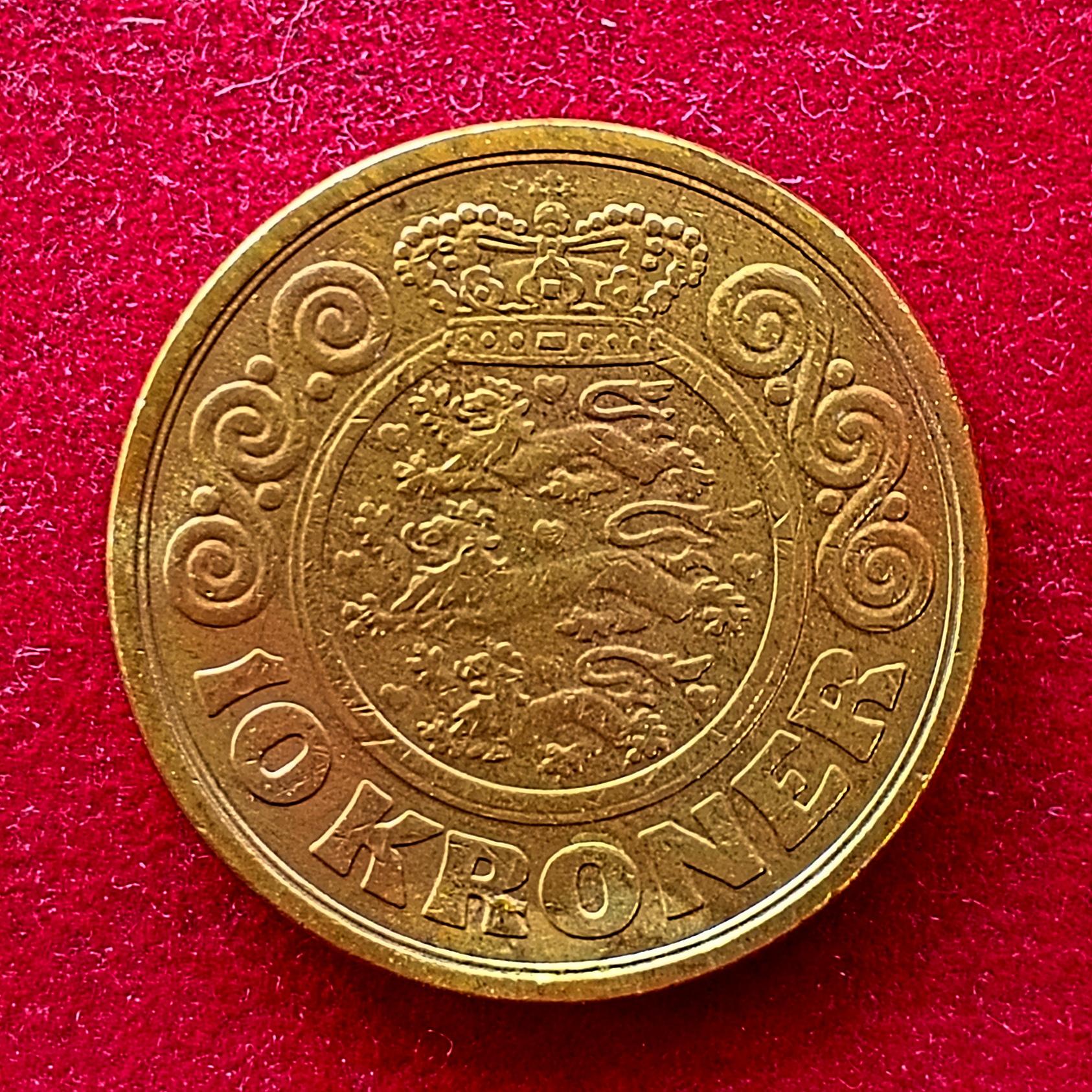 Denmark 10 Kroner Margrethe II 1989 Coin