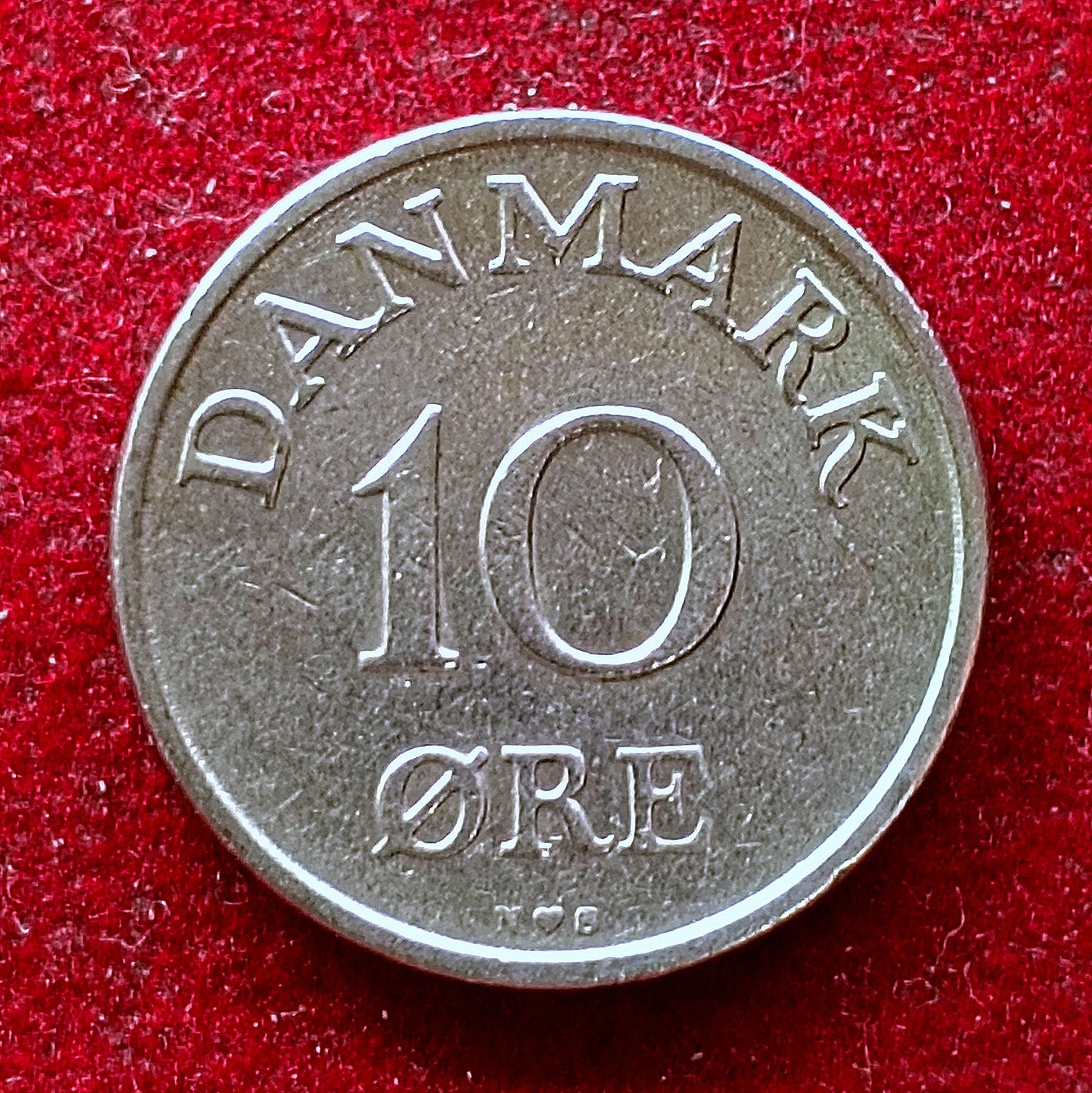 Denmark 10 Ore Frederik IX 1955 Coin
