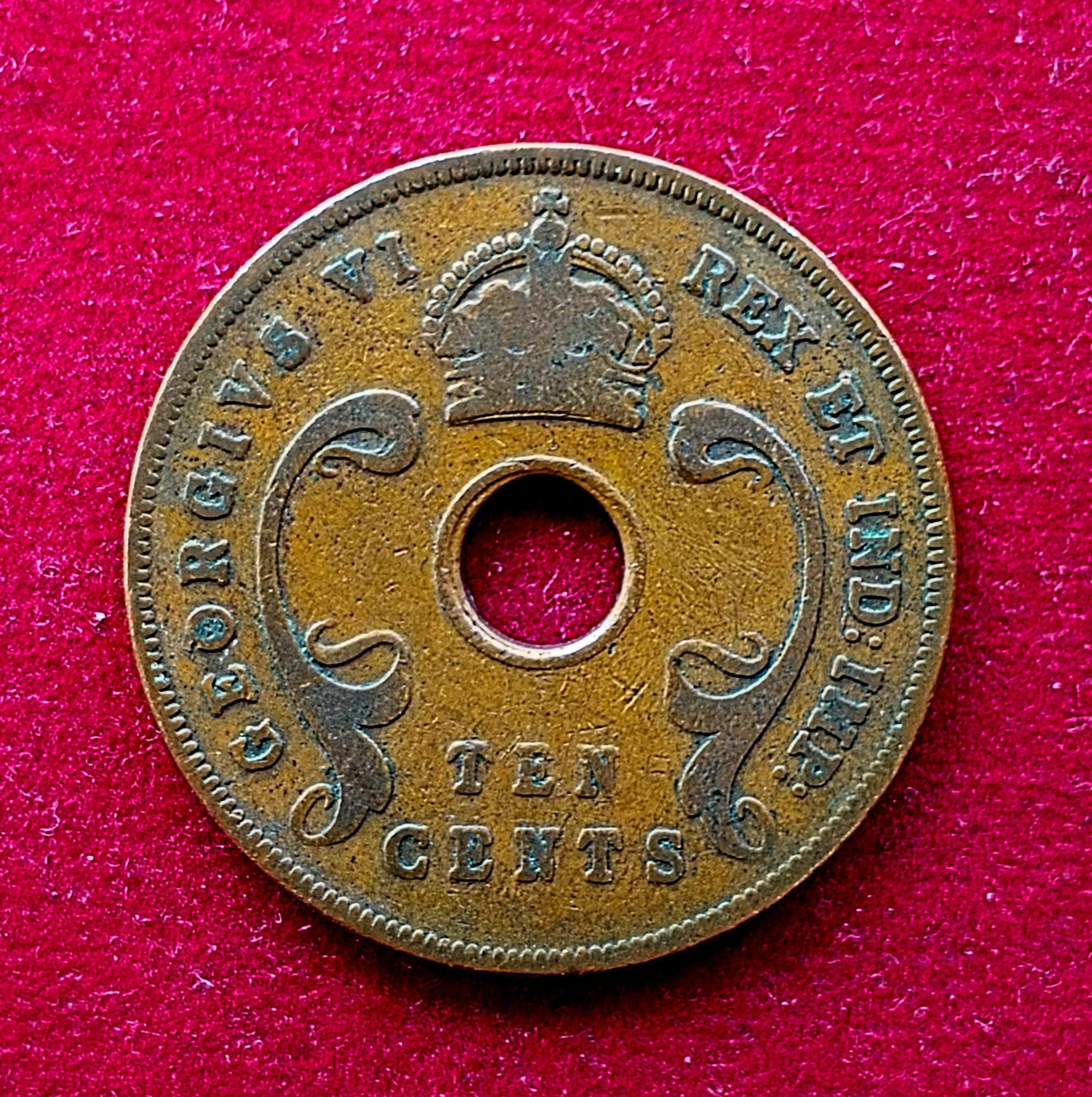 East Africa 10 Cents George VI 1942 Coin
