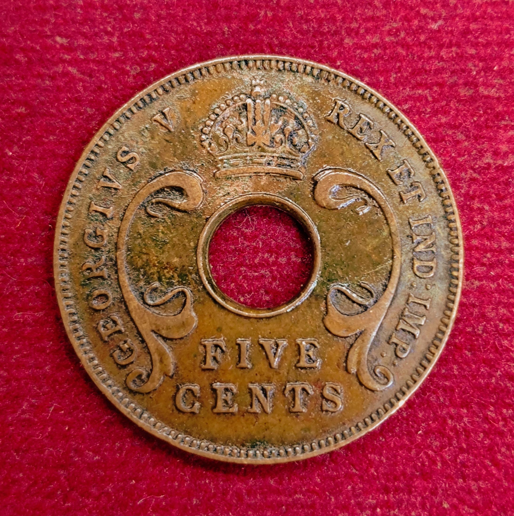 East Africa 5 Cents George VI 1933 Coin