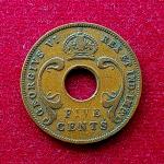 East Africa 5 Cents George VI 1942 Coin