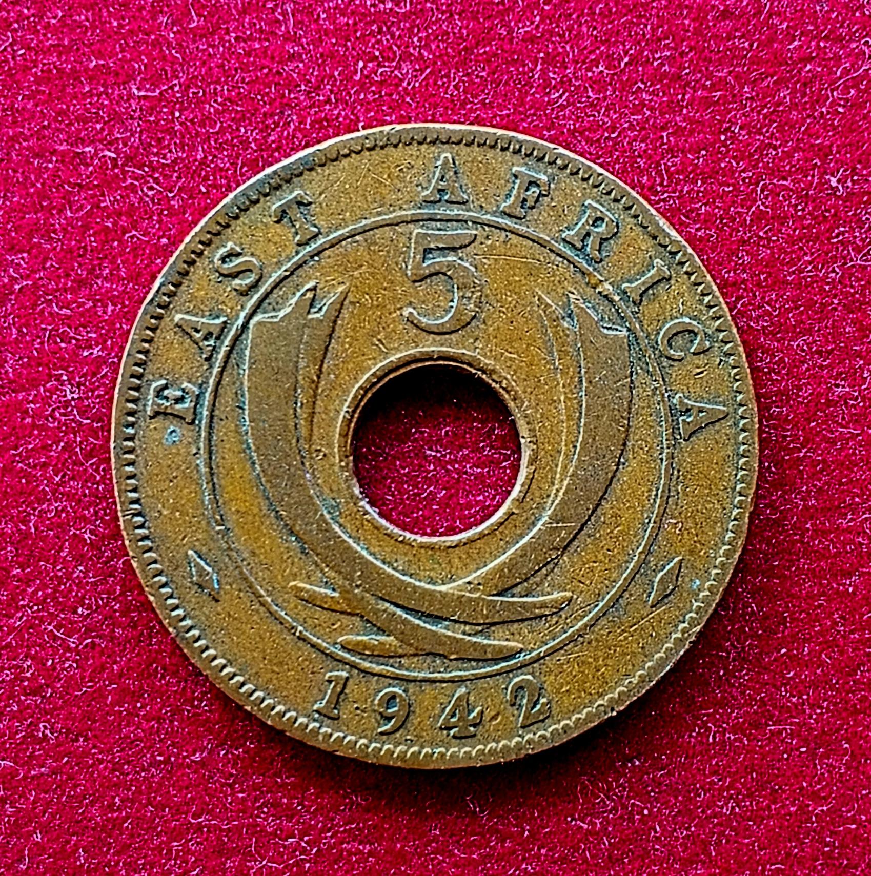 East Africa 5 Cents George VI 1942 Coin