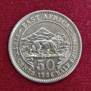 East Africa 50 Cents Elizabeth II 1956 Coin