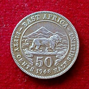 East Africa 50 Cents George VI 1948 Coin