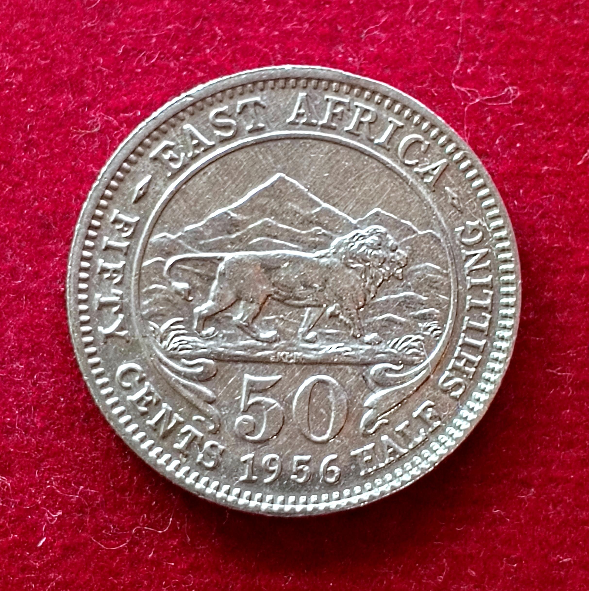 East Africa 50 Cents - George VI 1956 Coin