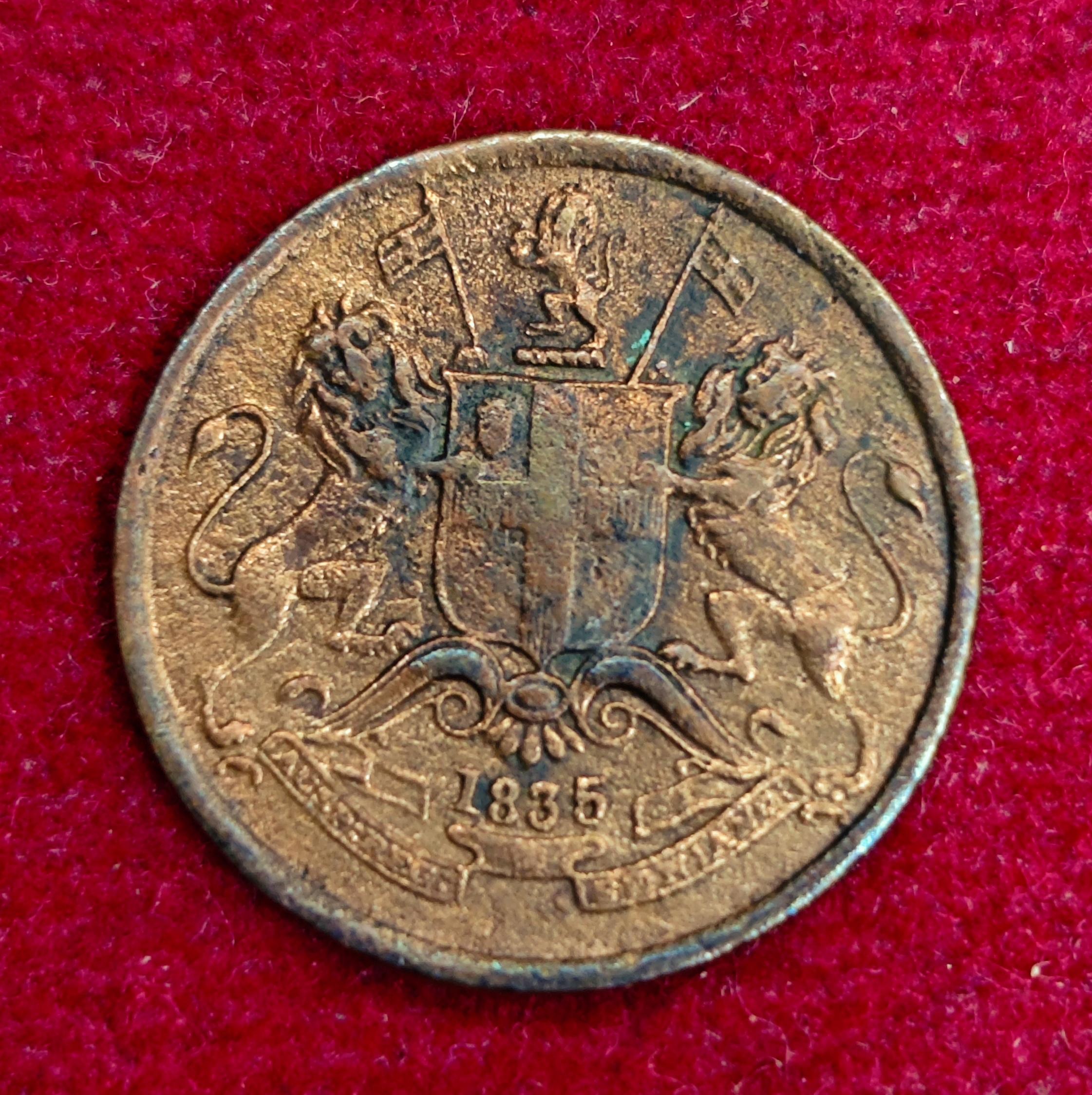 East India Company 1/12 Anna 1835 Coin