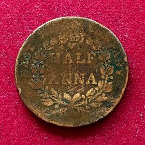 East India Company 1/2 Anna 1835 Coin