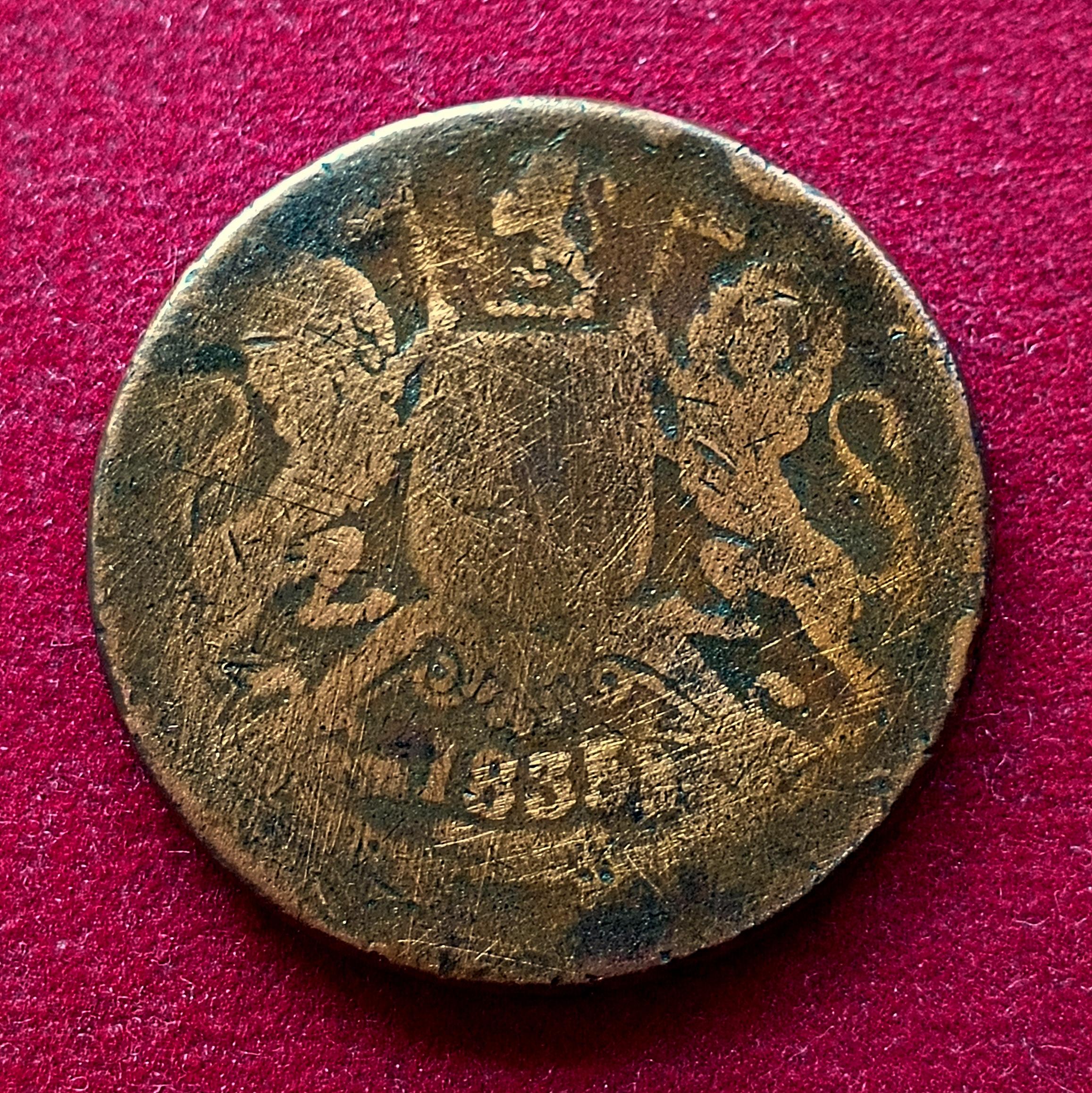 East India Company 1/2 Anna 1835 Coin