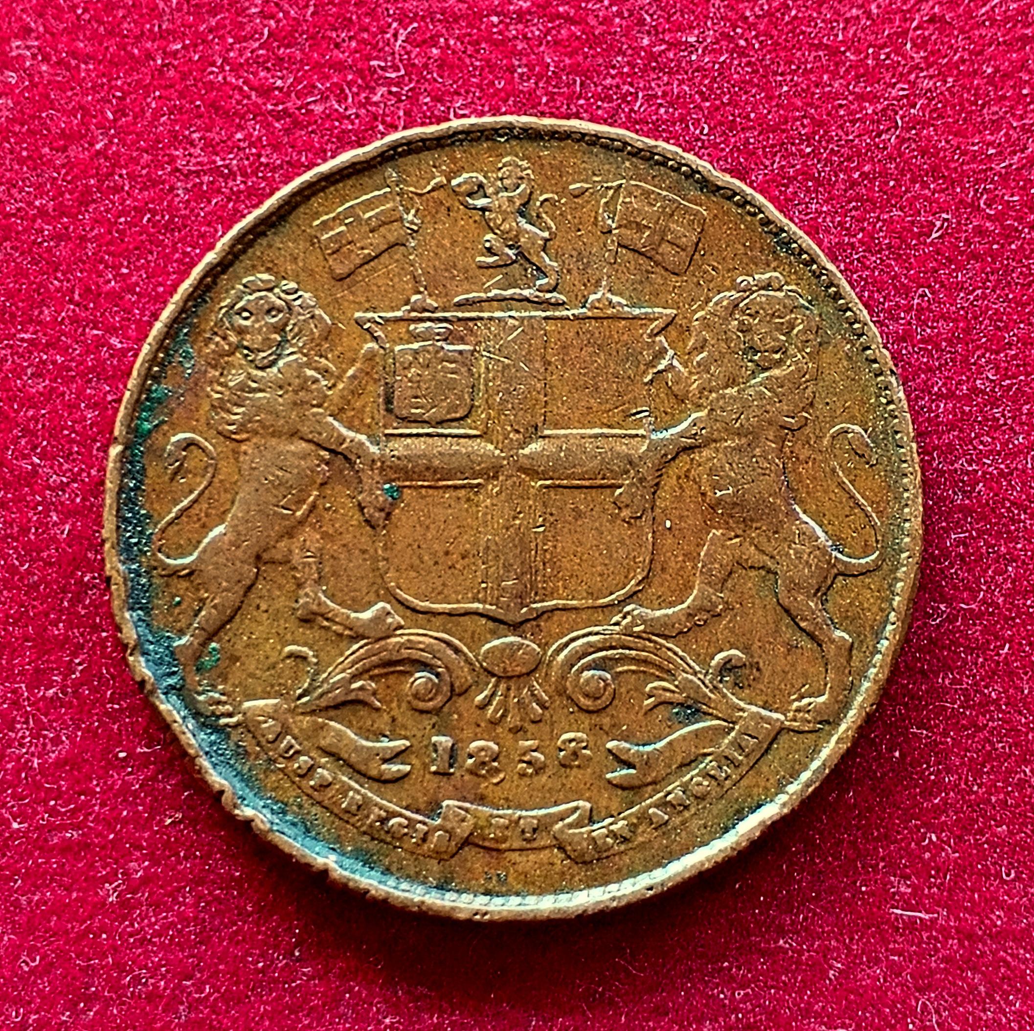 East India Company 1/4 Anna 1858 Coin