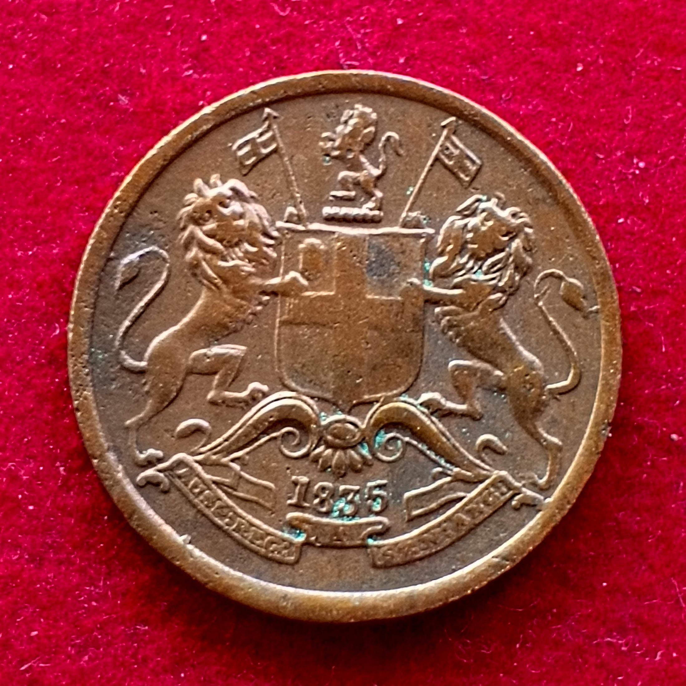 East India Company (British India) 1/12 Anna 1835 Coin