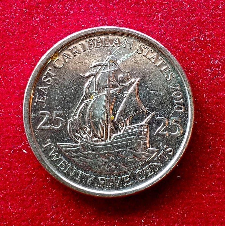Eastern Caribbean States 25 Cents Elizabeth II 2010 Coin