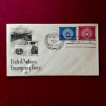 FDC :- 1957 Commemorating the United Nations Emergency Force - New York (2v Stamps - 3 Cent & 8 Cent)