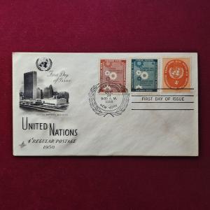 FDC :- 1958 United Nations 4-cent regular postage stamp (Rare) 3 Stamps