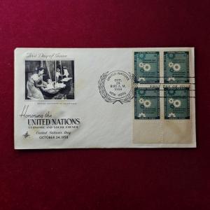 FDC :- 1958 United Nations honoring the United Nations Economic and Social Council (4v Stamps)