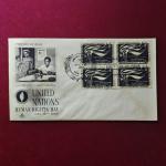 FDC :-1958 United Nations With 4V Stamp of commemorating Human Rights Day (8 Cents)