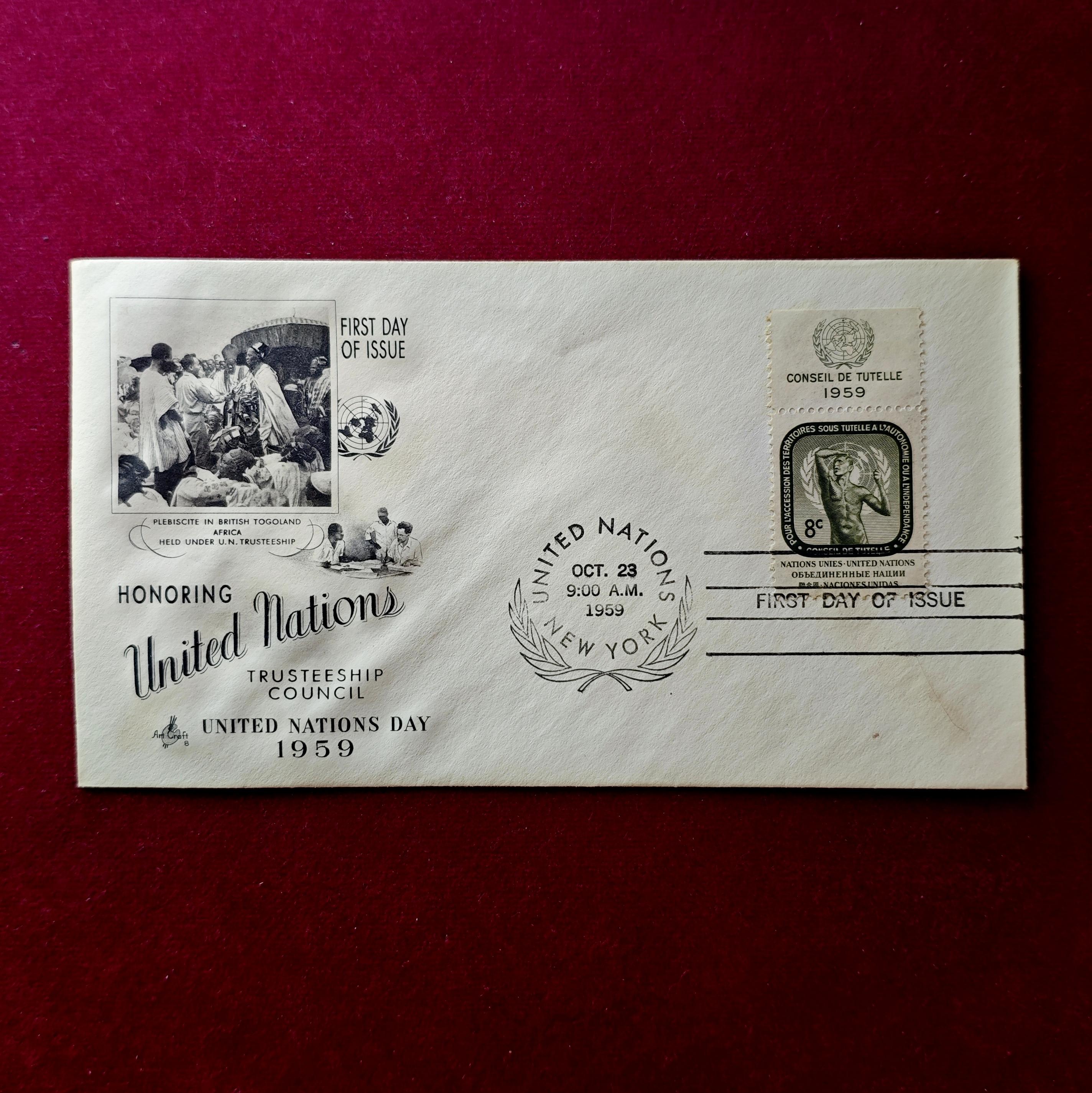 FDC : 1959 United Nations Trusteeship Council - United Nations Day (1 Stamp - 8C)