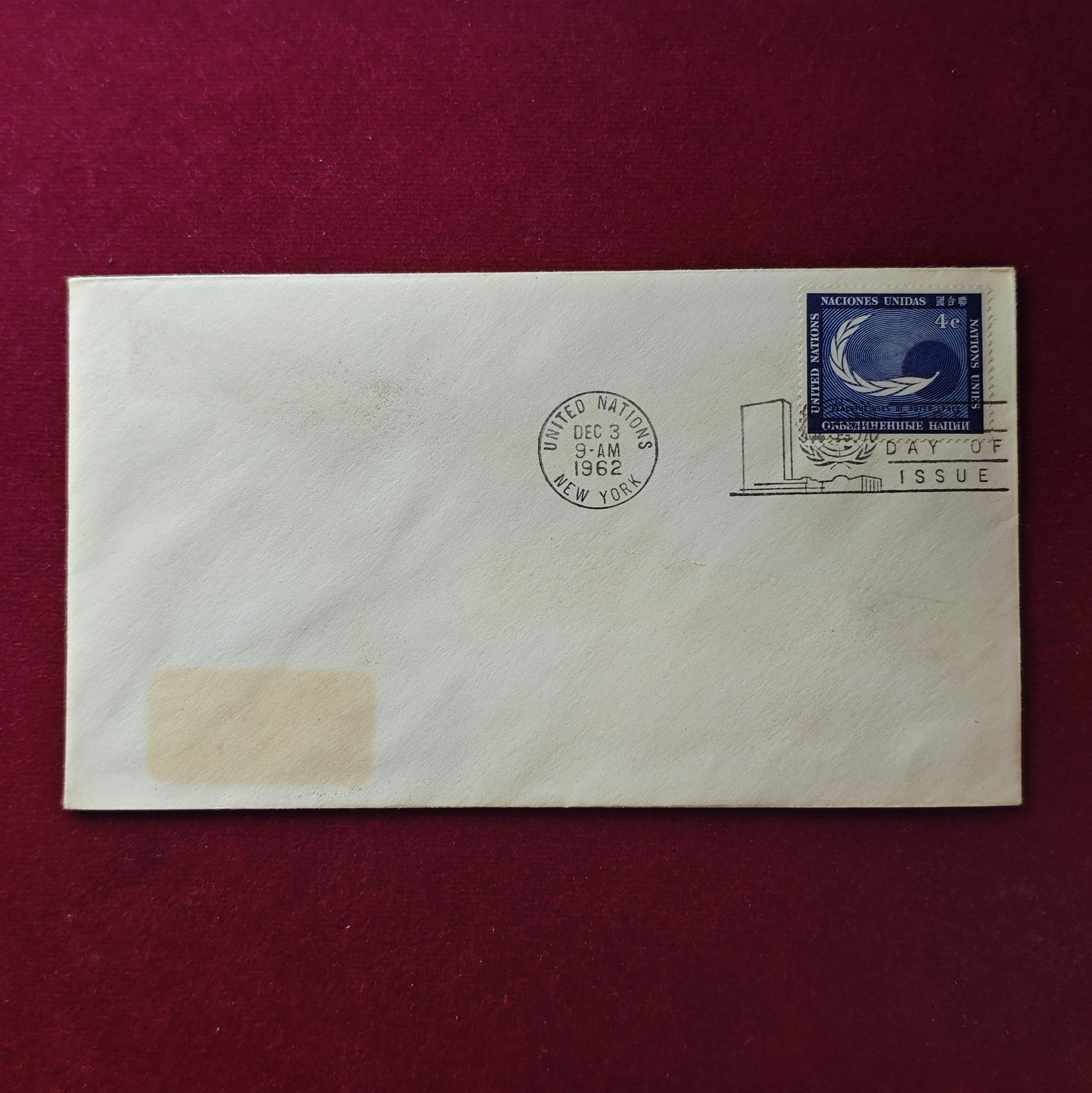 FDC :-1962 United Nations commemorating the Peaceful Uses of Outer Space (New York) 4 Cents