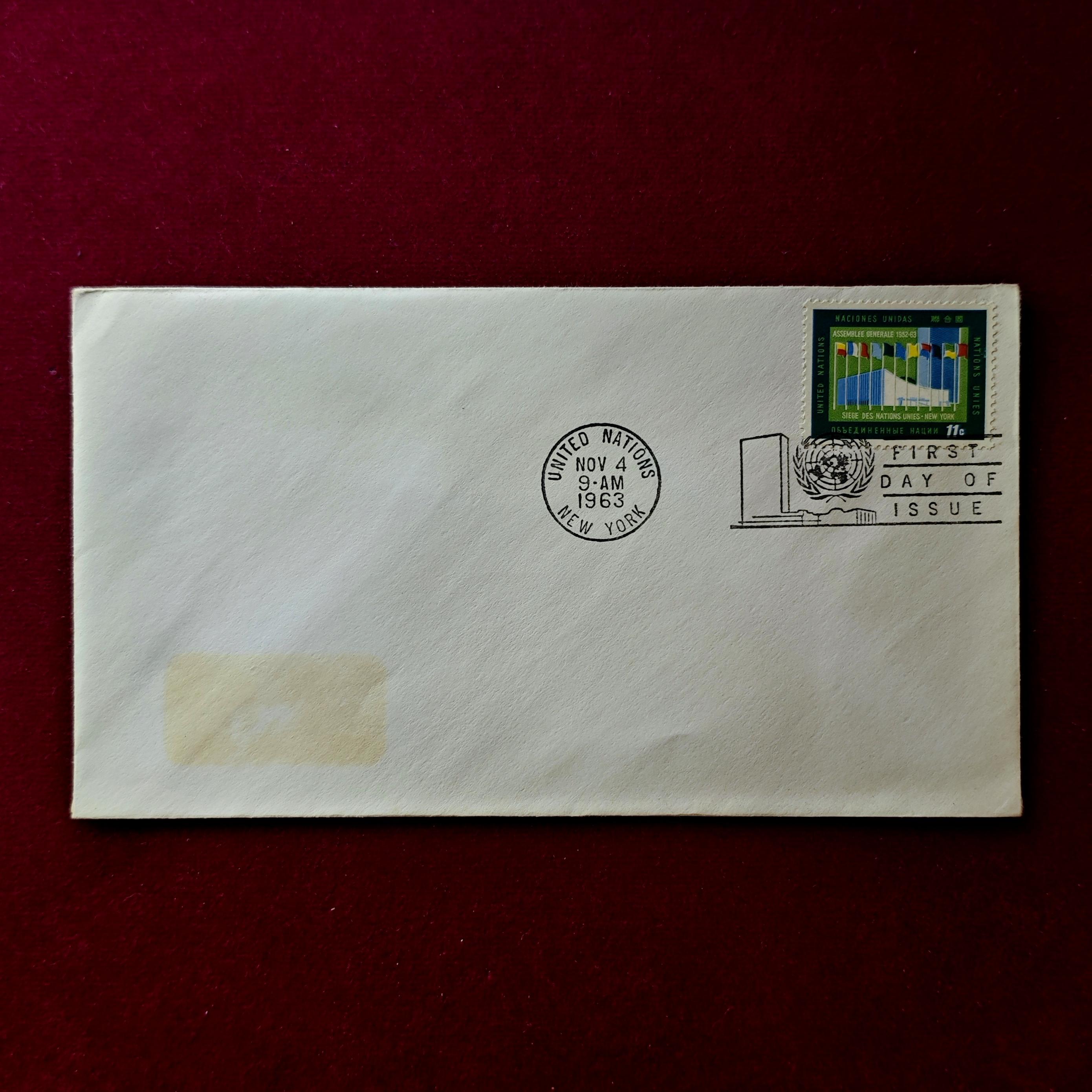 FDC :-1963 United Nations commemorating the General Assembly Headquarters in New York