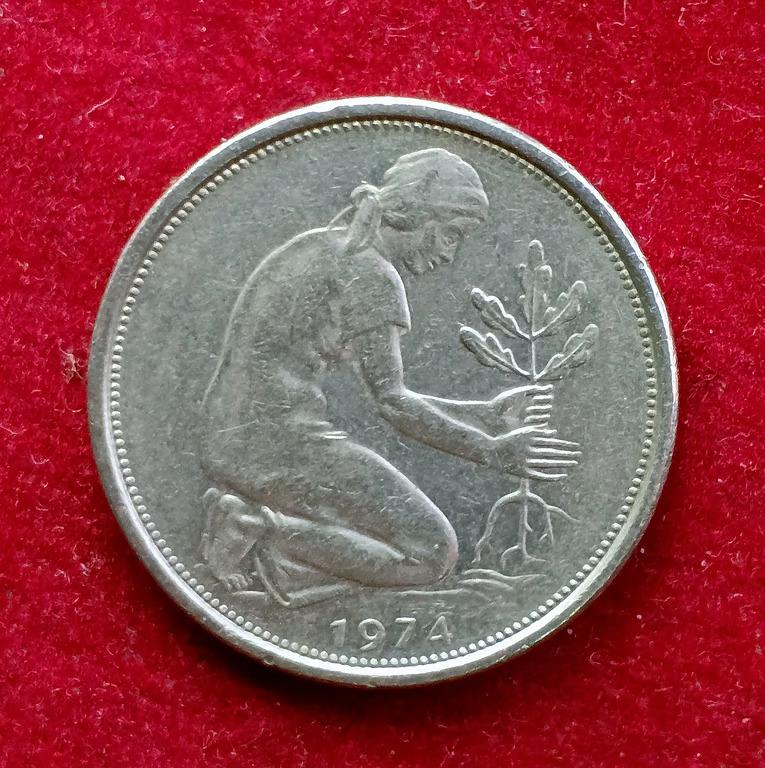 Federal Republic of Germany 50 Pfennig 1974 Coin