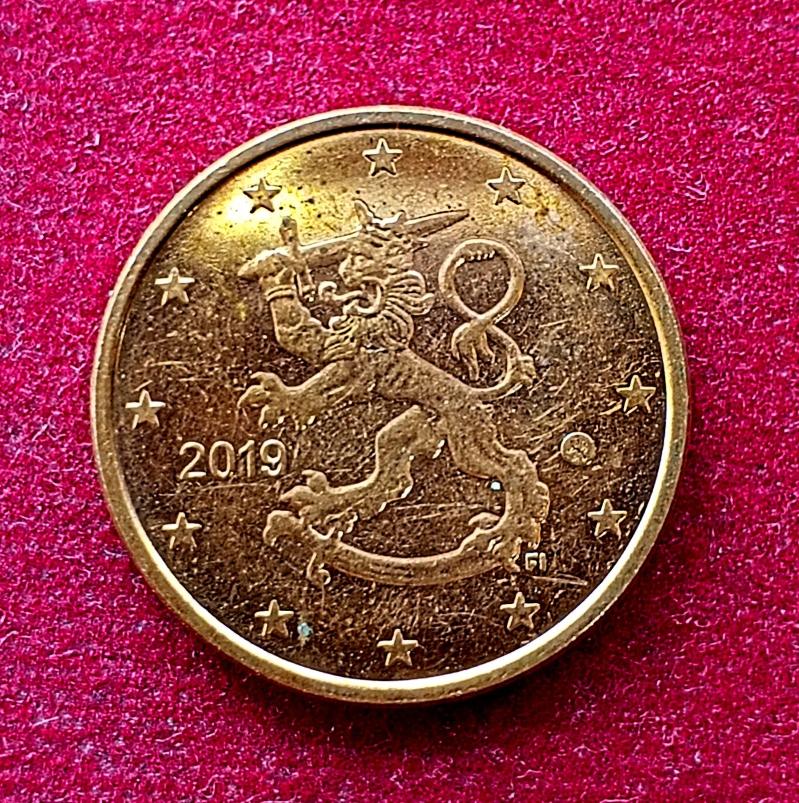 Finland 5 Euro Cents Finnish Heraldic Lion 2018 Coin