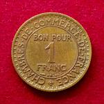 France 1 Franc Chambers of Commerce 1921 Coin