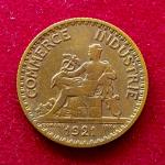 France 1 Franc Chambers of Commerce 1921 Coin