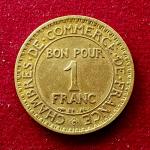 France 1 Franc Chambers of Commerce 1923 Coin