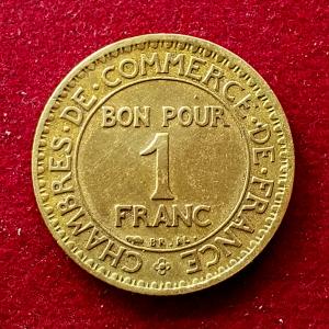 France 1 Franc Chambers of Commerce 1923 Coin