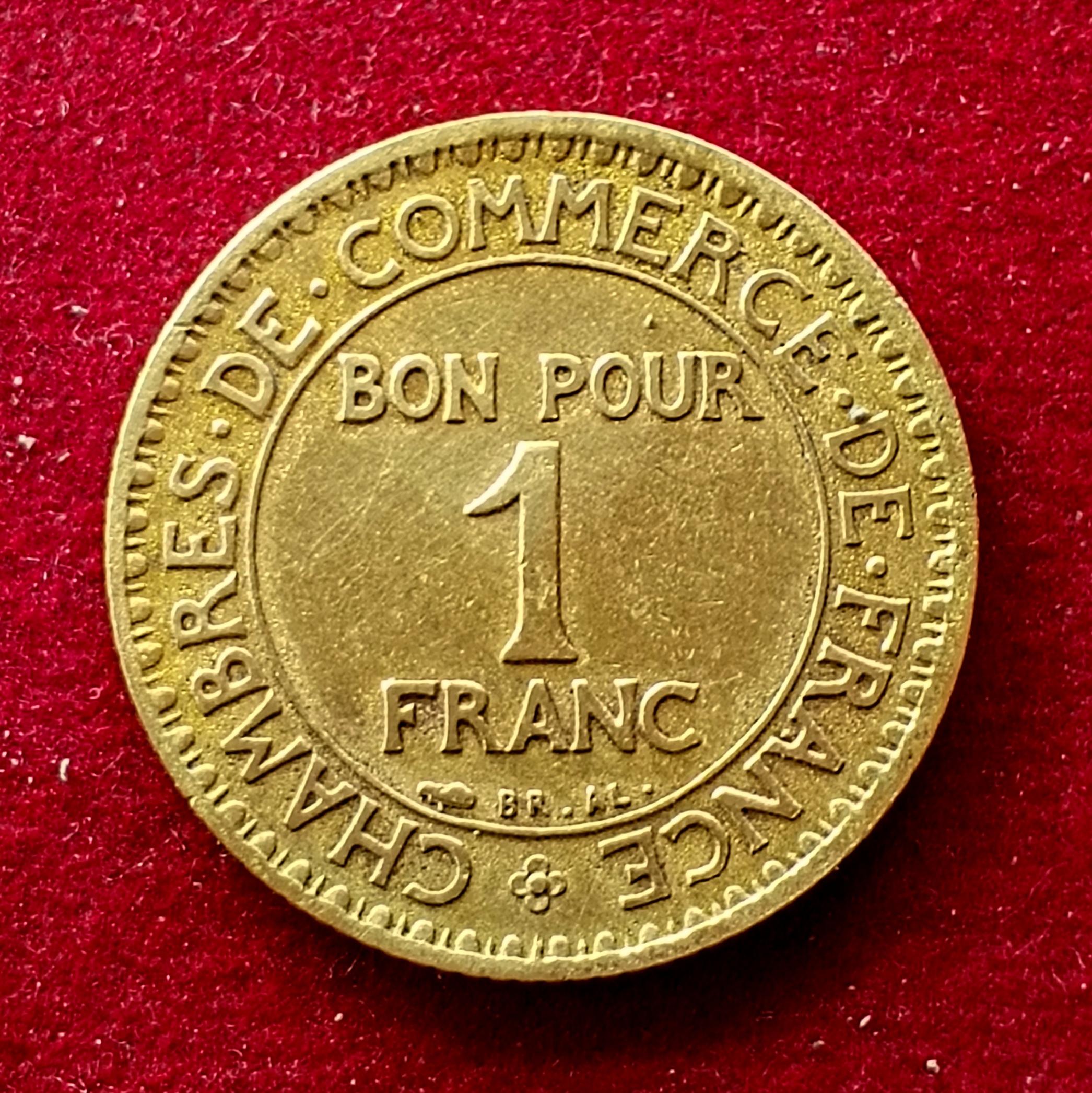 France 1 Franc Chambers of Commerce 1923 Coin