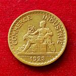 France 1 Franc Chambers of Commerce 1923 Coin