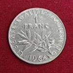 France 1 Franc Signature O. Roty 1964 Coin