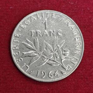 France 1 Franc Signature O. Roty 1964 Coin