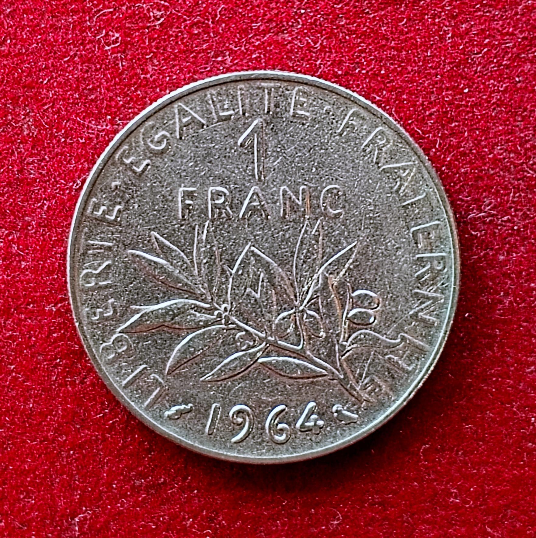 France 1 Franc Signature O. Roty 1964 Coin